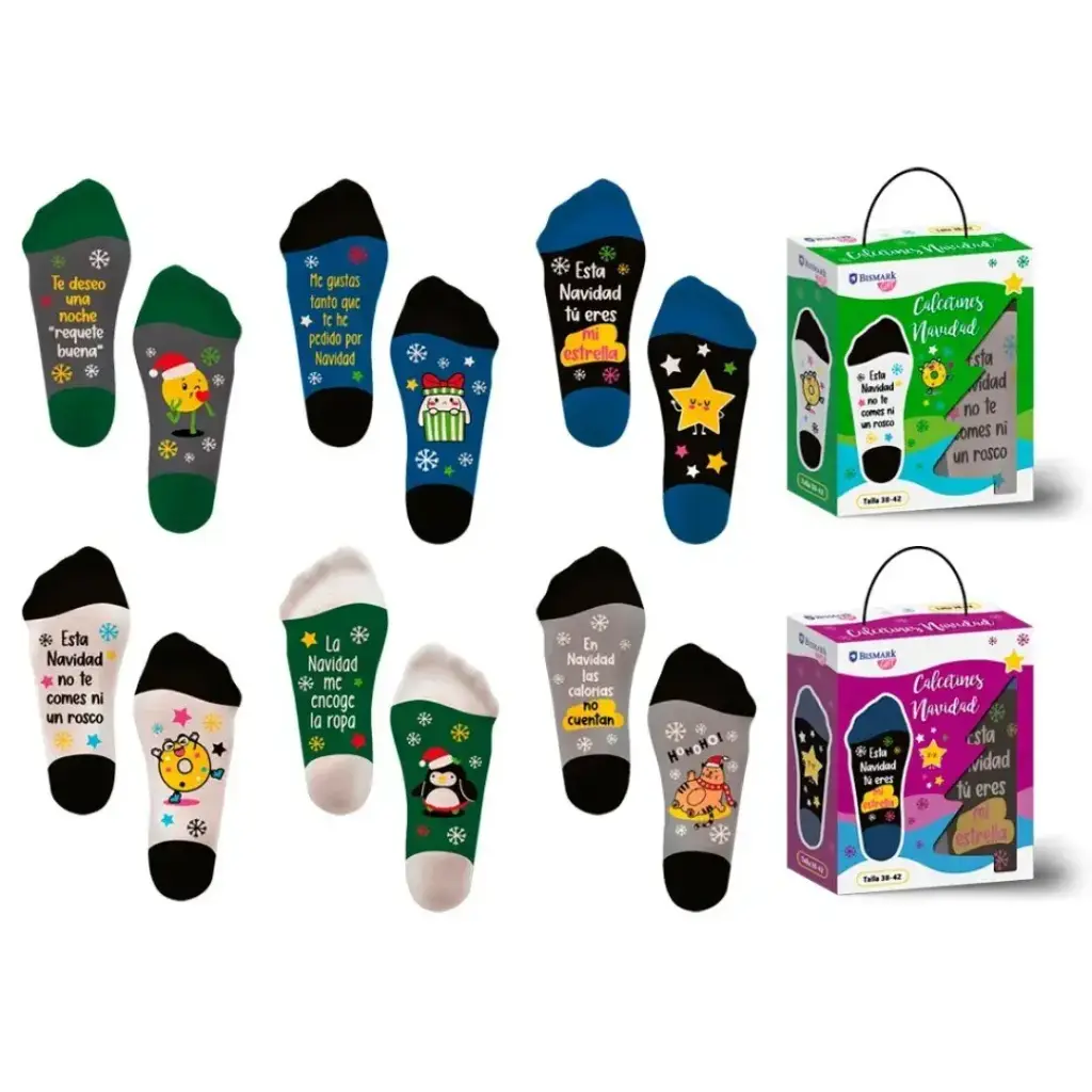 CALCETINES NAVIDAD EN CAJA REGALO