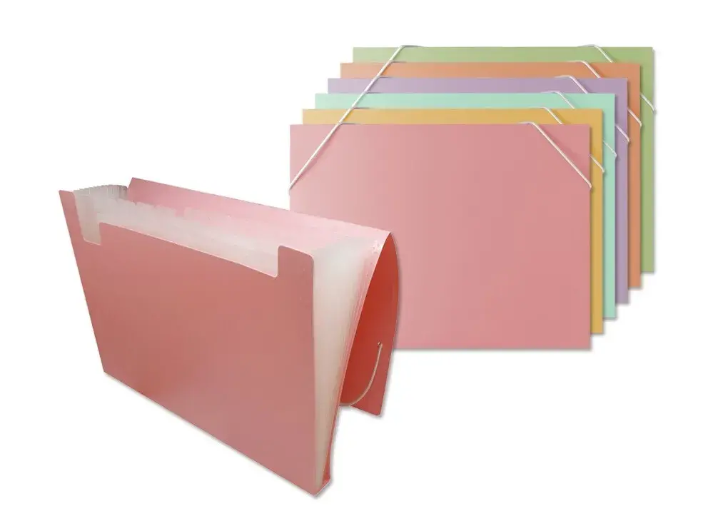 CARPETA CLASIFICADORA POLIPROPILENO COLORES PASTEL - FUELLE