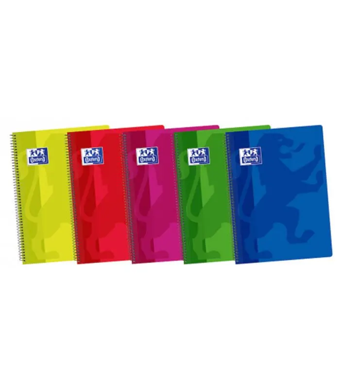 CUADERNO ESPIRAL 80H FOLIO 4X4MM C/MARGEN TAPA DE PLÁSTICO OXFORD