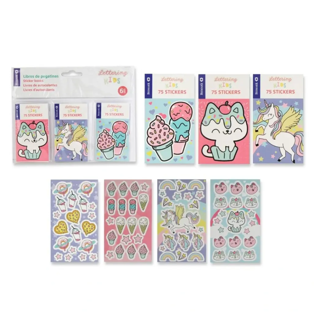 LIBROS DE PEGATINAS INFANTIL PARA LETTERING PASTEL