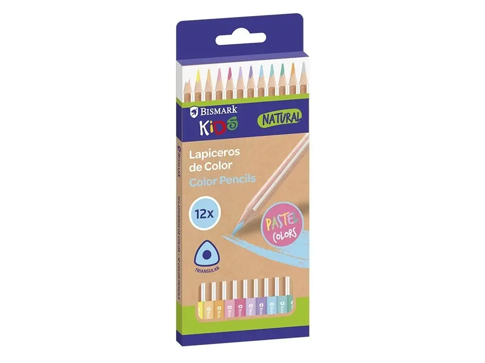 NATURAL COLOR LAPICEROS MADERA 12 COLORES PASTEL