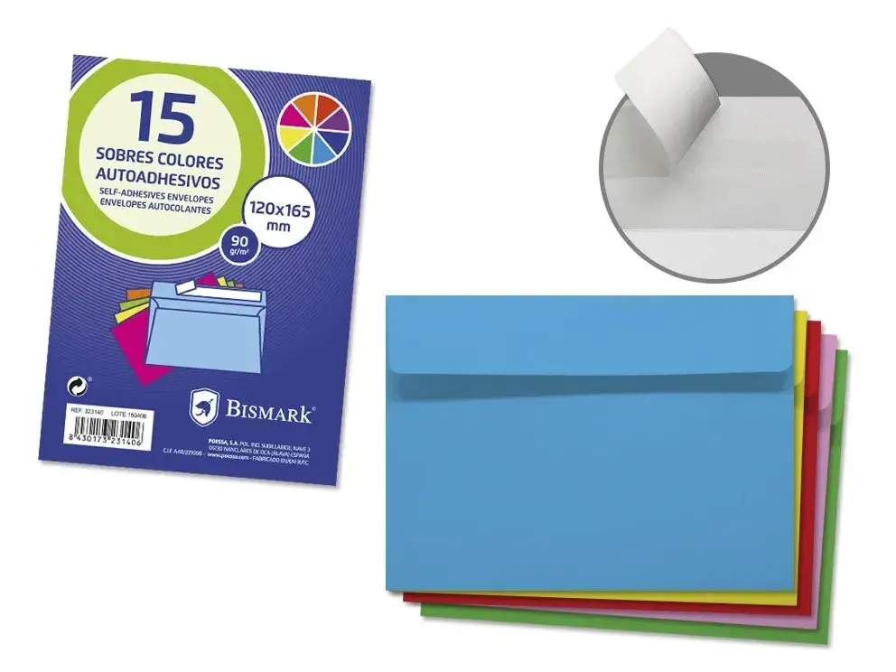 [323140] SOBRE COMERCIAL COLORES SET 15 UDS