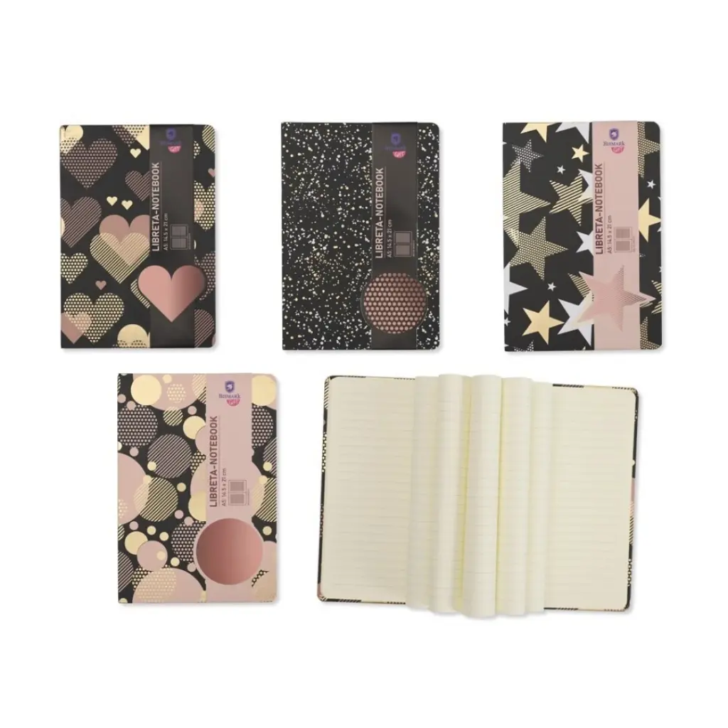 LIBRETA BLACK&ROSE A5