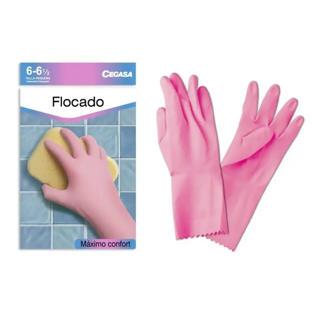 [004505] GUANTES CEGASA FLOCADO ROSA  (Talla 6 - 6 1/2)