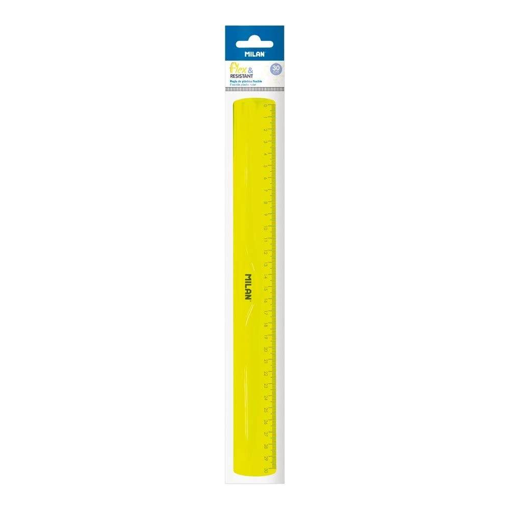 [353801Y] REGLA FLEXIBLE AMARILLA FLUOR MILAN 30 CM 