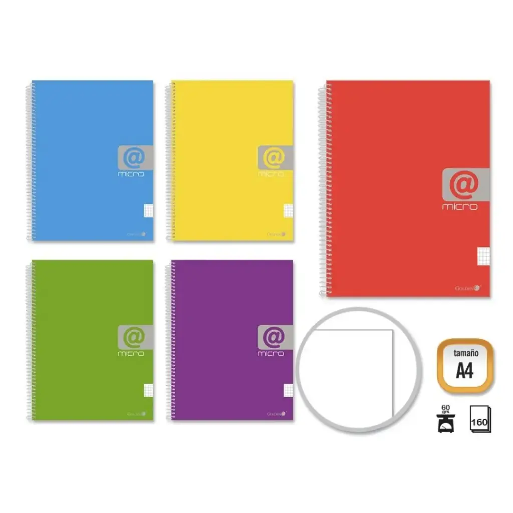 GOLDEN CUADERNO T.F. A4 160 H. MICROP. OFFICE LISO