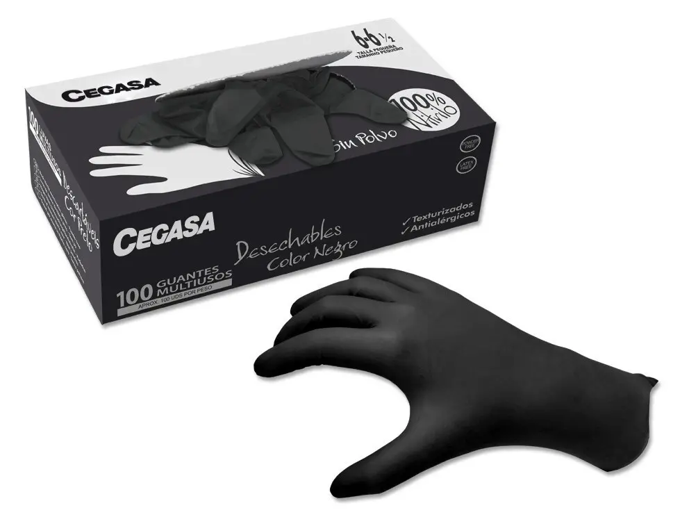 [324966] GUANTES CEGASA NITRILO NEGRO S/P 5 MIL  (TALLA 6)