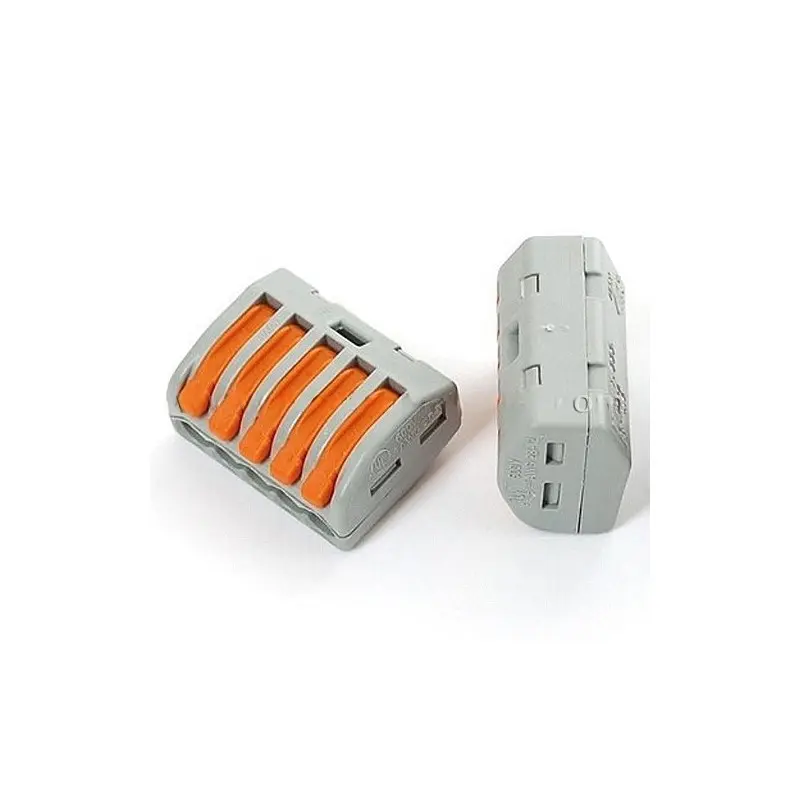 [964701] CONECTOR RAPIDO PALANCA CONEXION 5 BORNES CABLE HASTA 2,5mm² LEDECOR