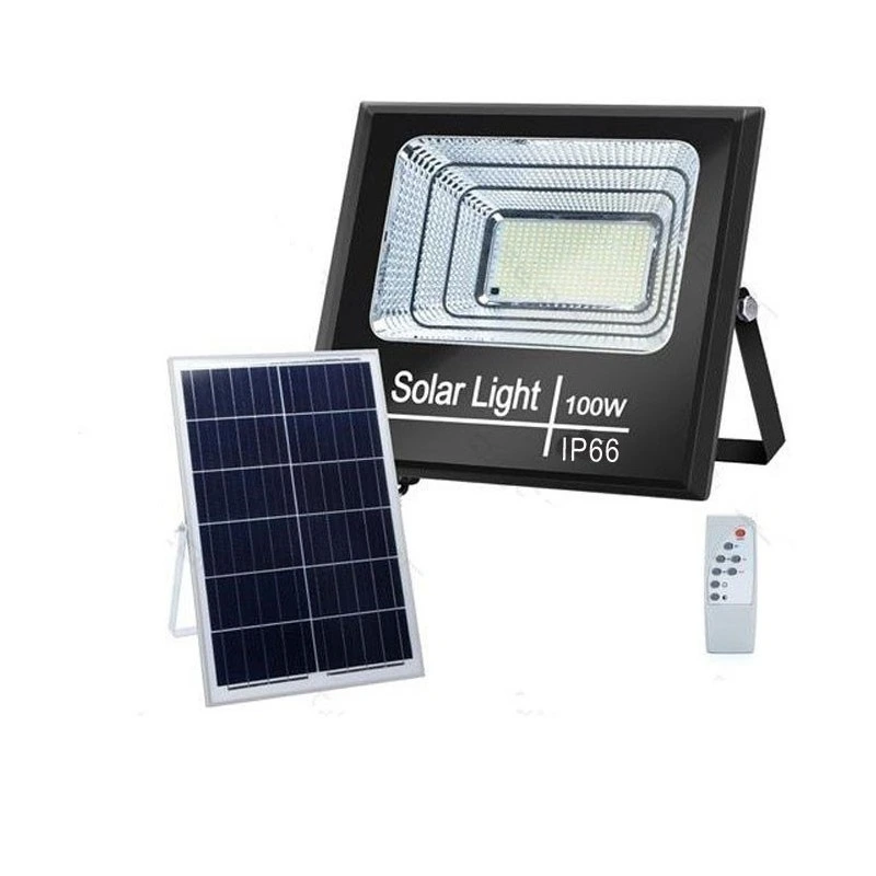 [963599] FOCO PROYECTOR LED SOLAR 100W IP66 PANEL POLICRISTALINO B. FRIO