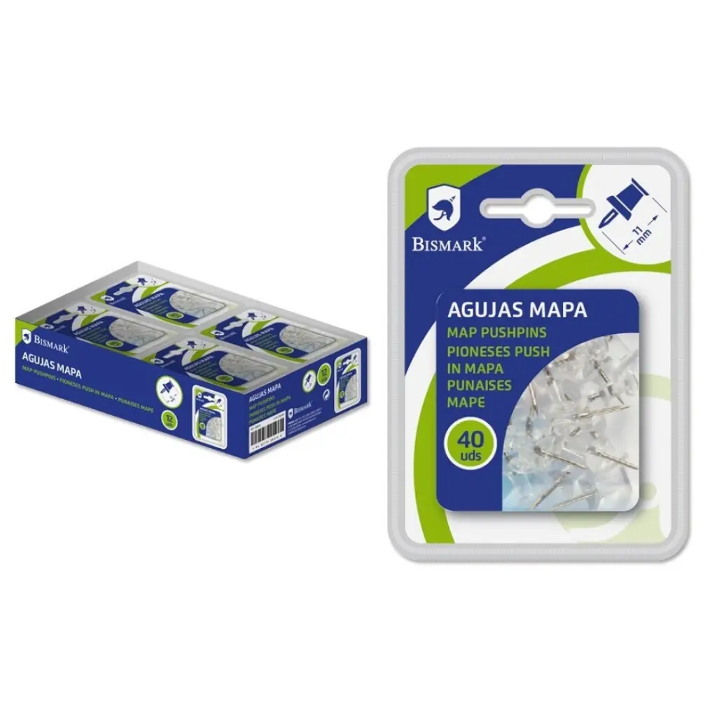  BISMARK AGUJAS DE MAPA TRANSP. 40 UDS DOBLE BL 