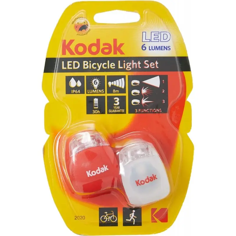 [30414228] LINTERNA KODAK LED PARA BICICLETA SET 2 UDS 3 POSICIONES