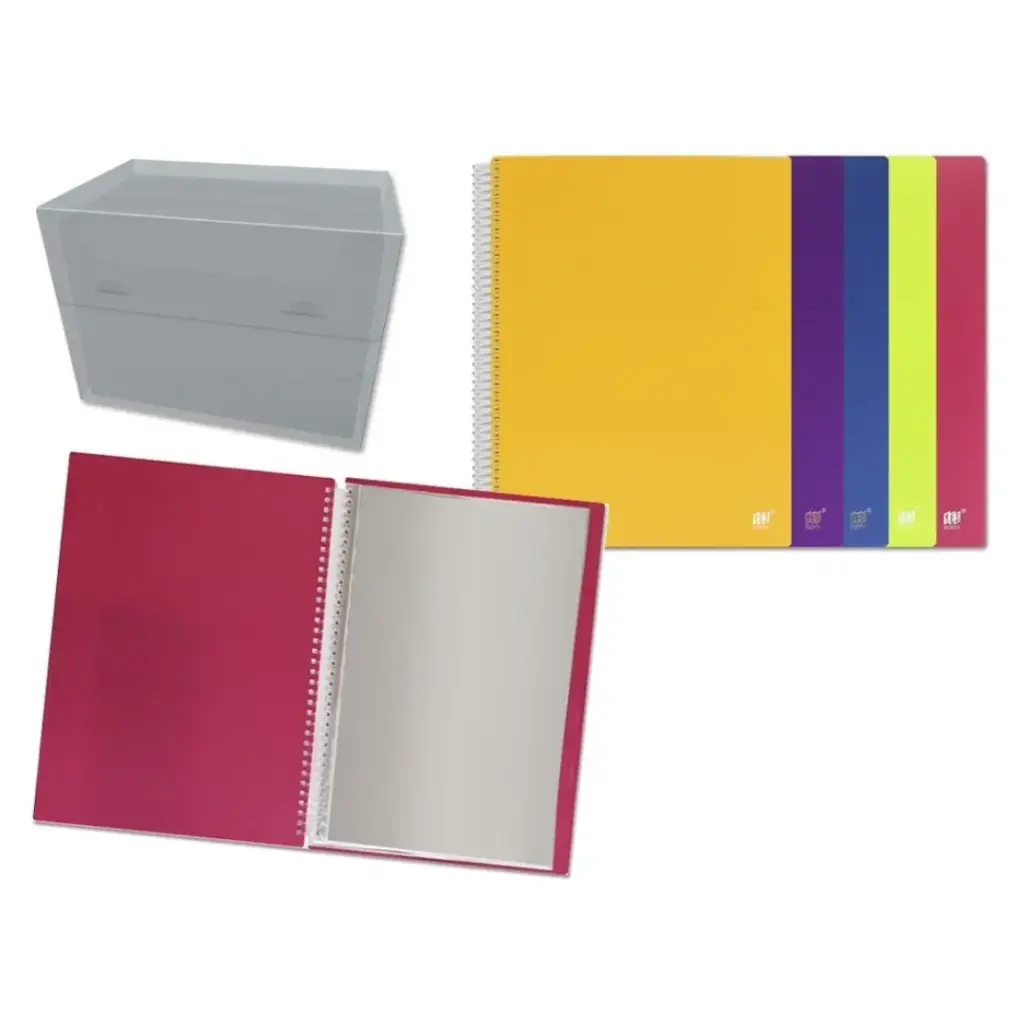 CARPETA POLIPROPILENO 30 fundas con espiral blanco