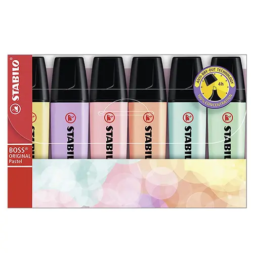 ESTUCHE 6 UD. STABILO BOSS PASTEL