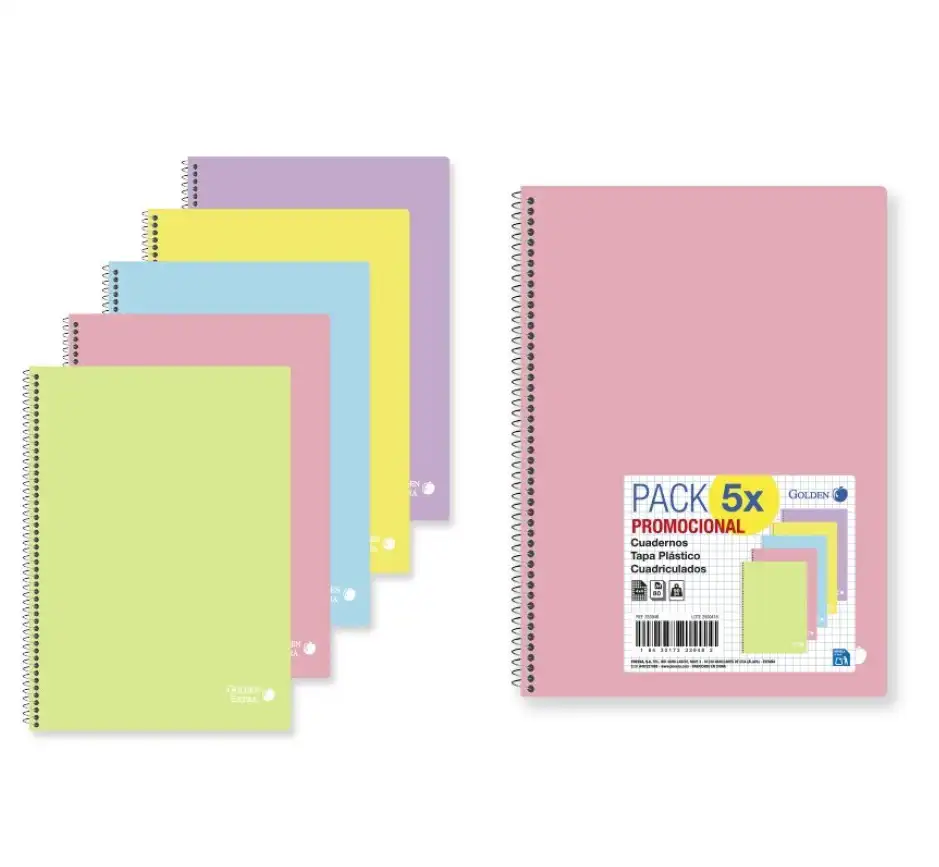 [333948] CUADERNO BASIC PASTEL T.P. A4 .80 H. 90GRS.CUAD.P5 - GOLDEN -