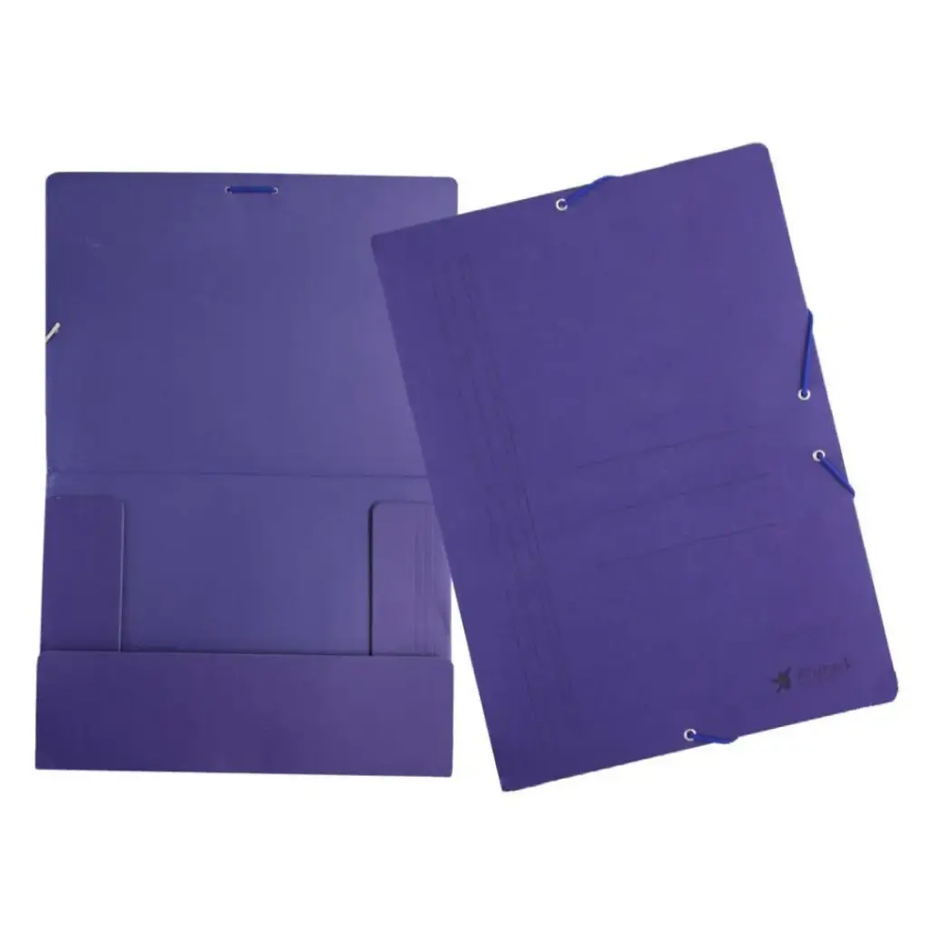 CARPETA CARTON GOMAS Y SOLAPAS folio AZUL