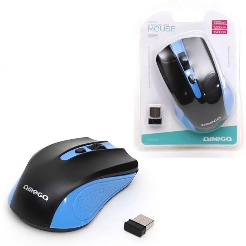 RATON WIRELESS 2.4GHZ 1000DPI AZUL BLISTER OMEGA