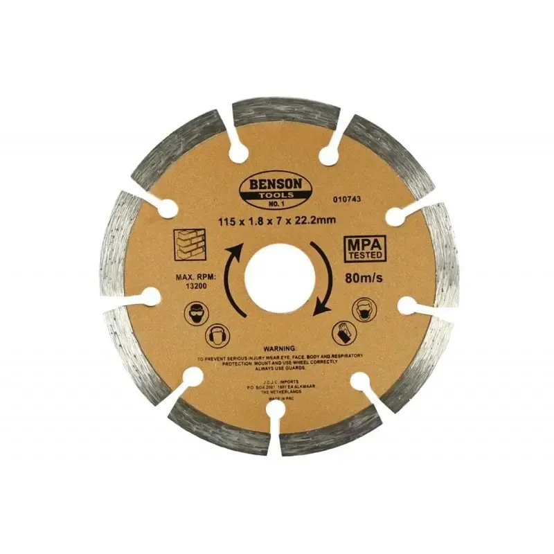 [10743/BS] DISCO DE CORTE DIAMANTE Ø 115MM SEGMENTADO PIEDRA/LADRILLO/HORMIGON