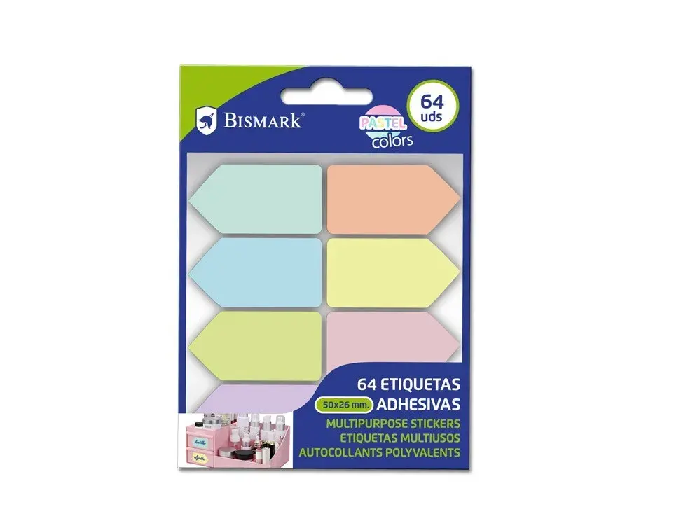 ETIQUETAS ADHESIVAS PASTEL FLECHA 8x8