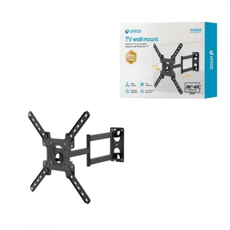 [MU6393] SOPORTE TV PLEGABLE- ARTICULADO Y GIRATORIO 23"-65" 30KG. - unico -