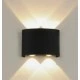 [14827/BS] APLIQUE 2 LED DE PARED 4W DOBLE CARA NEGRO IP65 BENSON  CALIDO  
