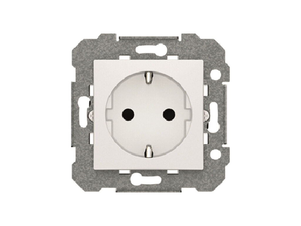 Base Schuko con seguridad, borne de tornillo BJC Viva blanco