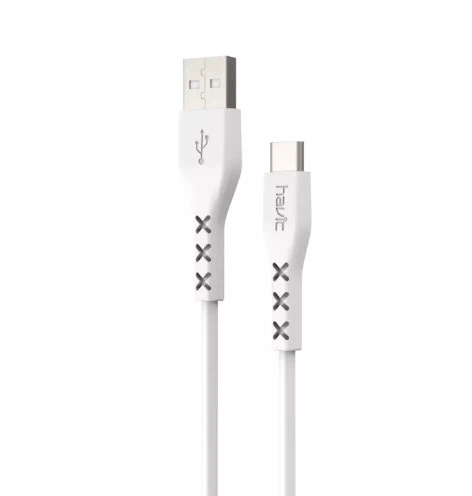 [HV-H68WH] CABLE DE DATOS Y CARGA USB A USB TIPO-C REDONDO 1.8M BLANCO - HAVIT -