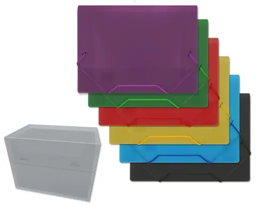 [310987] CARPETA POLIPROPILENO GOMAS Y SOLAPAS TRANSPARENTES - BISMARK -