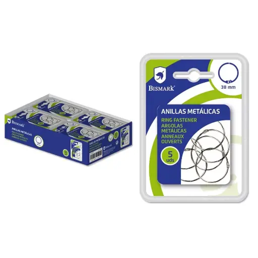 [328545] ANILLA METALICA 38 mm, blister , 5 unidades doble bl . -bismark -